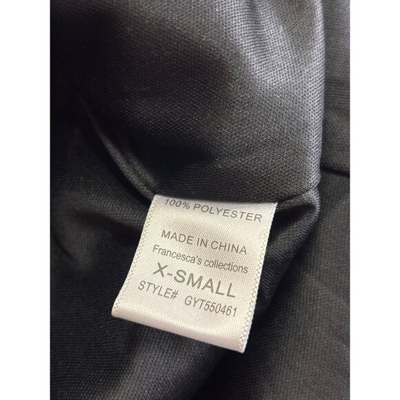 Emmelle Black Lace Long Sleeve V-Neck Blouse XS Polyester Made In China - Picture 3 of 7